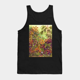 Floral face mask magic forest fairytale wild flowers mask Tank Top